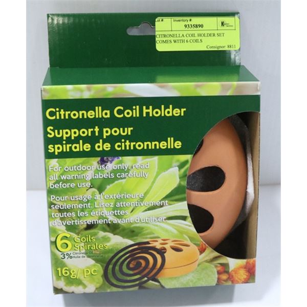 CITRONELLA COIL HOLDER SET COMES WITH 6 COILS