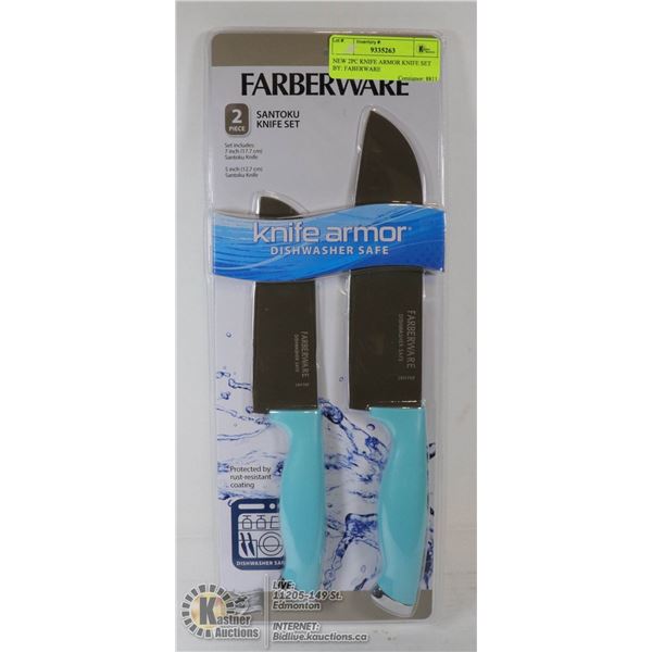 NEW 2PC KNIFE ARMOR KNIFE SET BY: FABERWARE