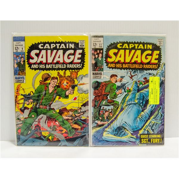 CAPTAIN SAVAGE #9 & 11 1960’S COLLECTOR COMICS