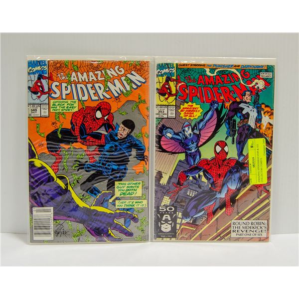 AMAZING SPIDERMAN #349 & 353 COLLECTOR COMICS