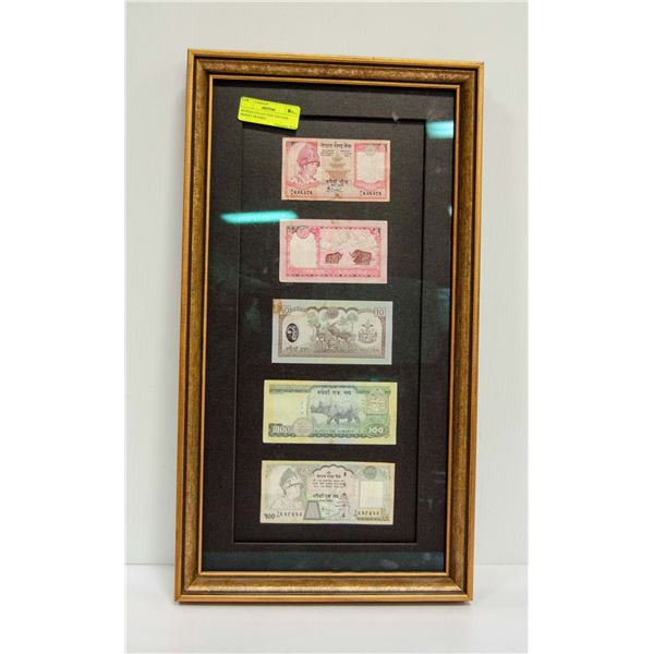RUPEES COLLECTION VINTAGE MONEY FRAMED