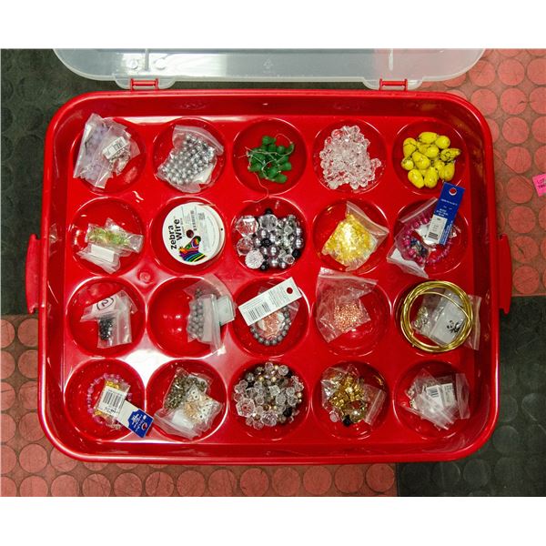 JEWELRY MAKING SET PRECIOUS STONES & MORE IN TOTE