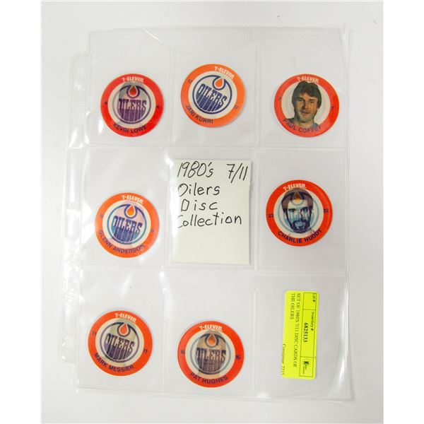 SET OF 1980'S 7/11 DISC CARDS OF THE OILERS