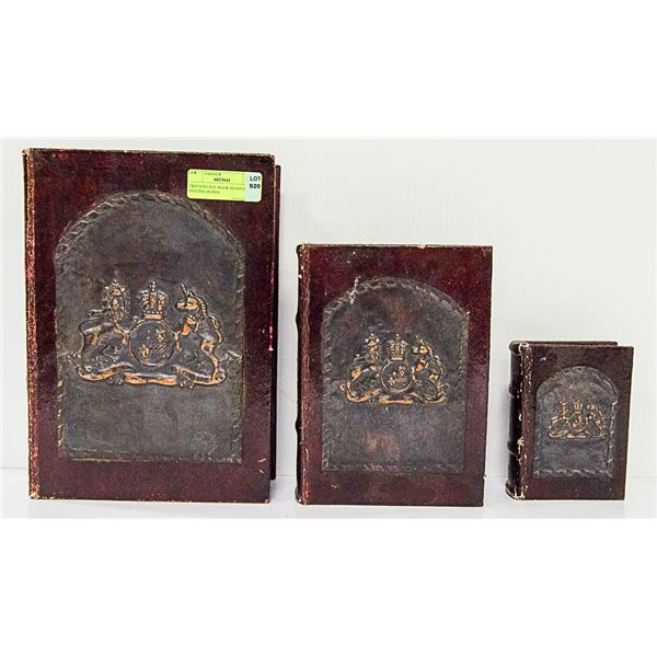 TRIO VINTAGE BOOK SHAPED NESTING BOXES