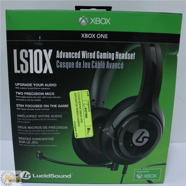 LUCID SOUND XBOX ONE ADVANCED WIRED GAMING