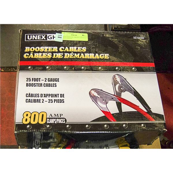 UNEX BOOSTER CABLES 2 GAUGE 25' FOOT LENGTH