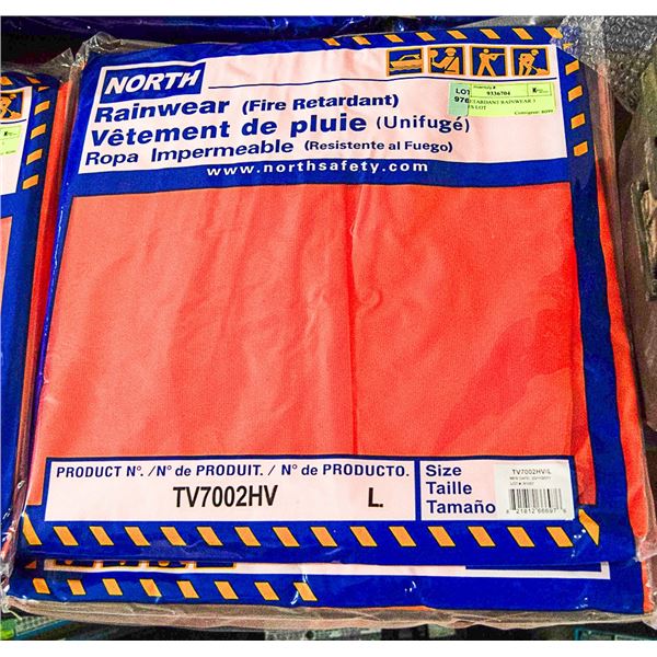 FIRE RETARDANT RAINWEAR 3 LARGES LOT
