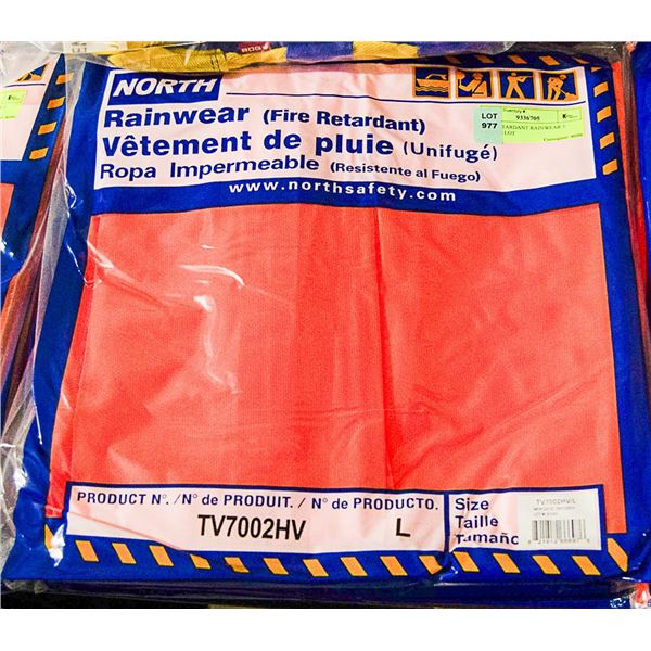 FIRE RETARDANT RAINWEAR 3 LARGES LOT