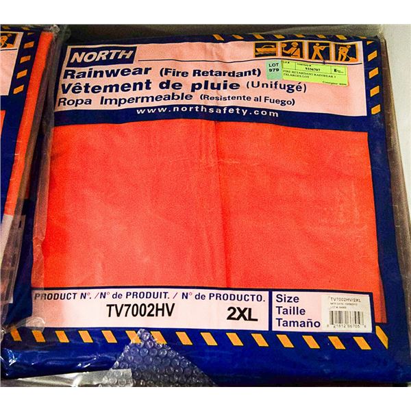 FIRE RETARDANT RAINWEAR 3 2XLARGES LOT