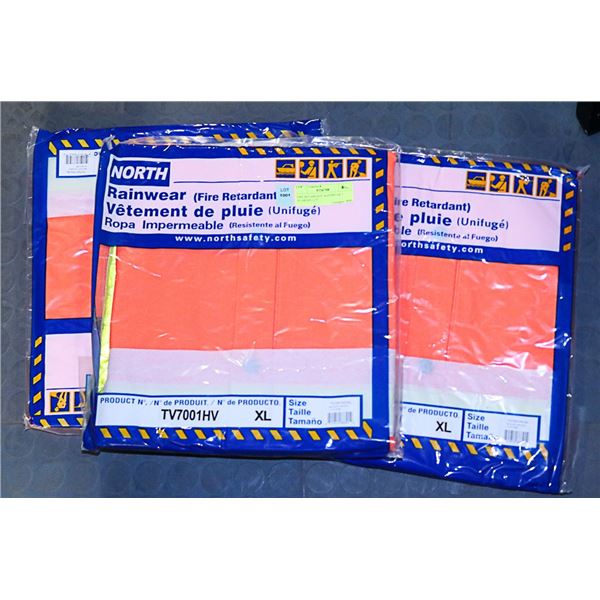FIRE RETARDANT RAINWEAR 3 XLARGES LOT