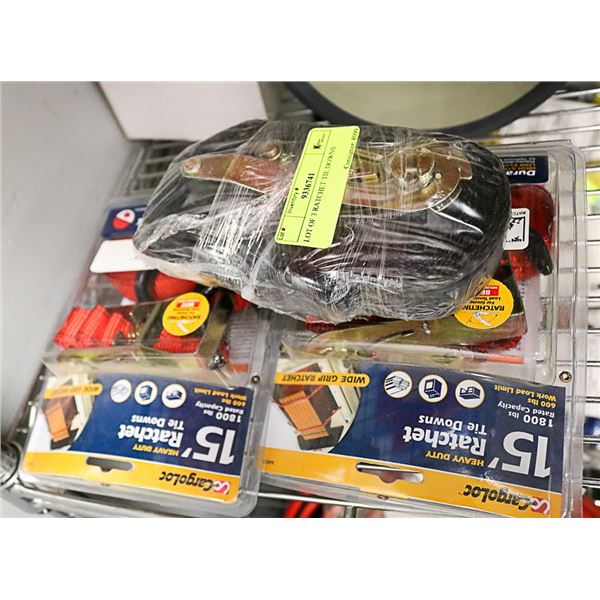 LOT OF 3 RATCHET TIE DOWNS