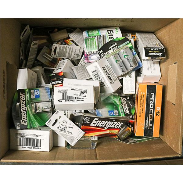 BOX LOT OF VARIOUS BATTERIES