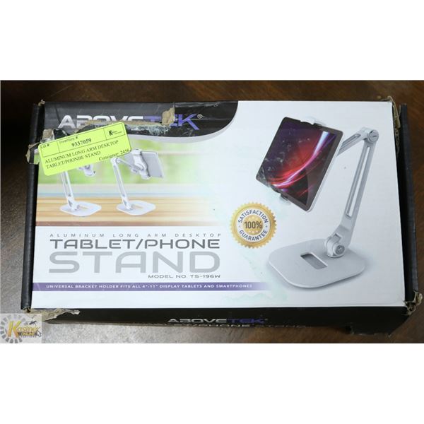 ALUMINUM LONG ARM DESKTOP TABLET/PHONE STAND