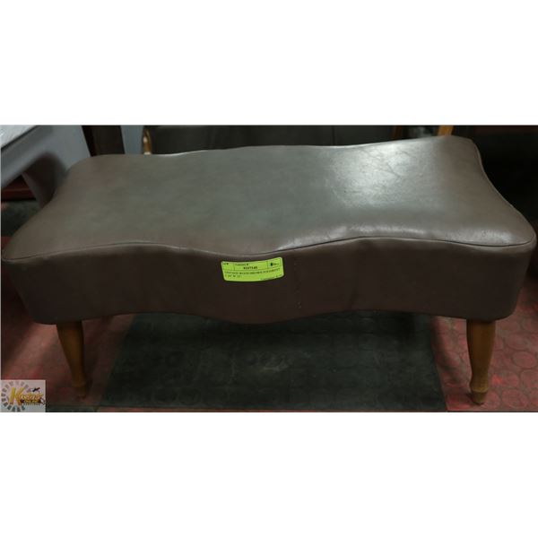 VINTAGE WOOD BROWN FOOT REST  L 24" W 12"