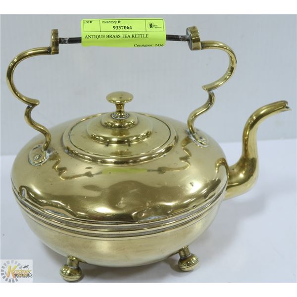 VINTAGE BRASS TEA KETTLE
