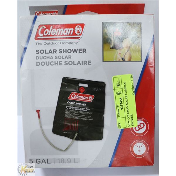 NEW COLEMAN SOLAR CAMPING SHOWER