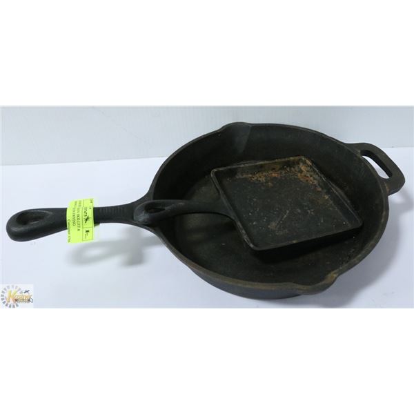 EMERIL CAST IRON SKILLET & SMALL CAST IRON FRYING