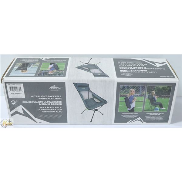 CASCADE MOUNTAIN TECH ULTRA LIGHT H. BACK CHAIR