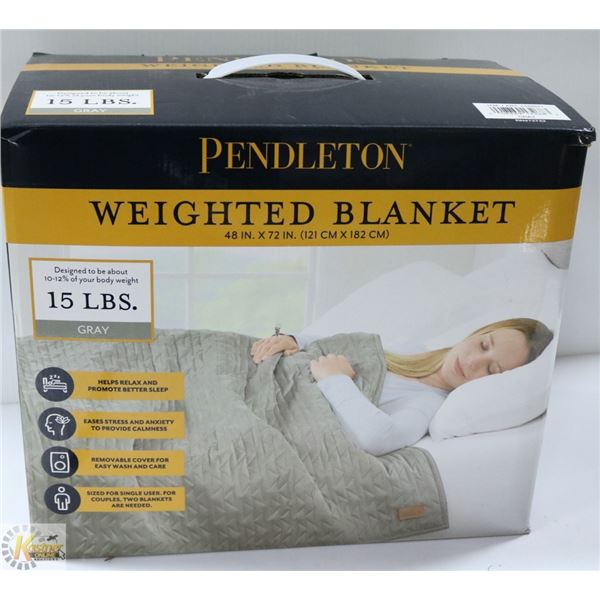 PENDLETON WEIGHTED BLANKET 15 LBS 48" X 72" BEIGE