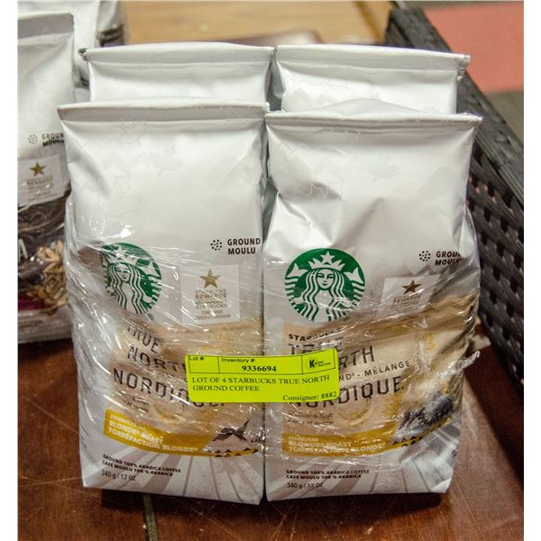 LOT OF 4 STARBUCKS TRUE NORTH GROUND COFFEE