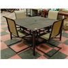 Image 1 : 54" X 54" METAL PATIO TABLE W/ 4 CHAIRS