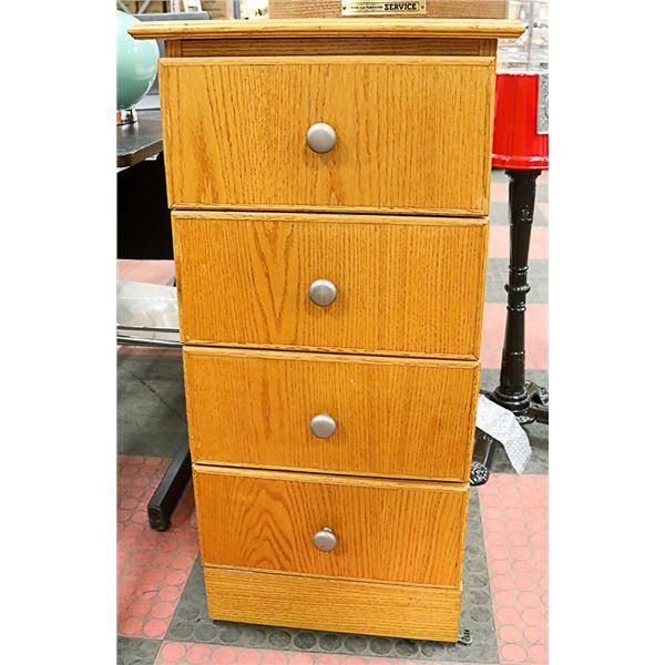 OAK 4 DRAWER CABINET