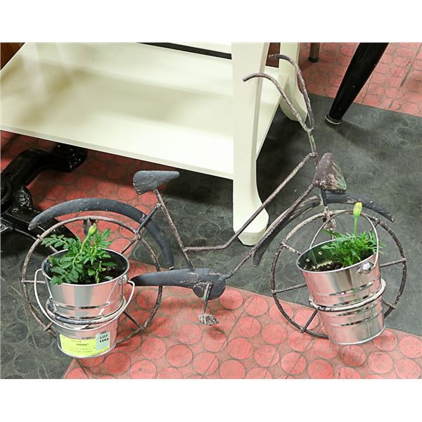 METAL BICYCLE WALL / FENCE PLANT HANGER, COMES
