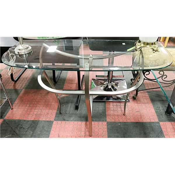 METAL & GLASS TOP SOFA TABLE