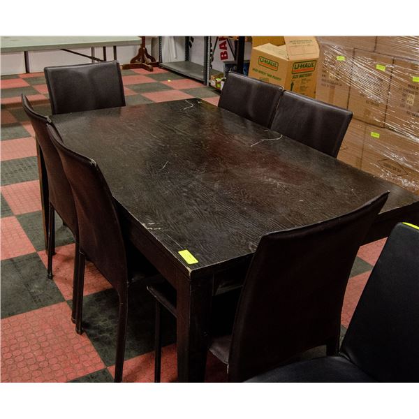 KITCHEN TABLE WITH 6 CHAIRS TABLE HAS SCRATCHES