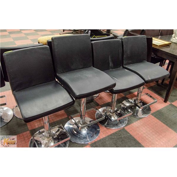 SET OF 4 BAR STYLE STOOLS WITH HYDRAULIC LIFT