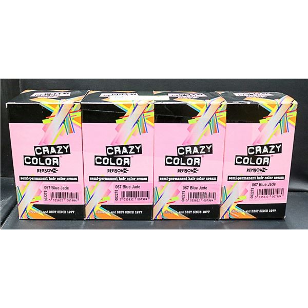 4PKG CRAZY COLOR BLUE JADE 100ML BOTTLES