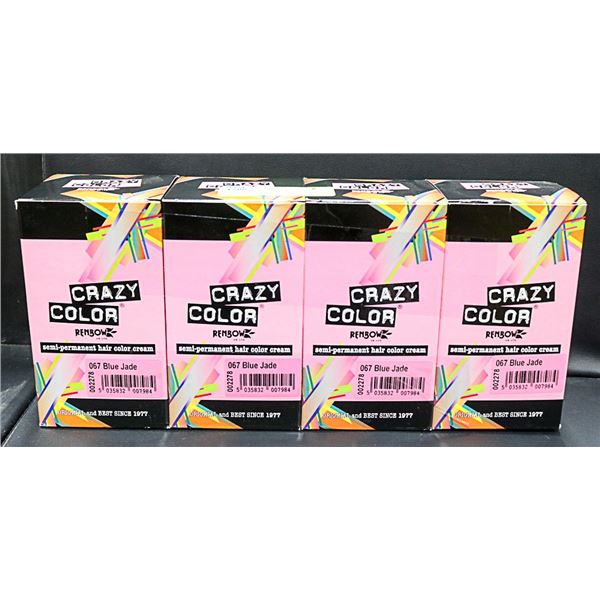 4PKG CRAZY COLOR BLUE JADE 100ML BOTTLES