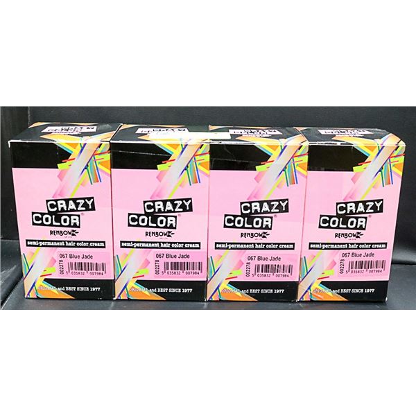 4PKG CRAZY COLOR BLUE JADE 100ML BOTTLES