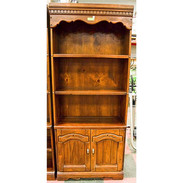 OAK WOOD BOOKSHELF 80" X 33" X 13.5"