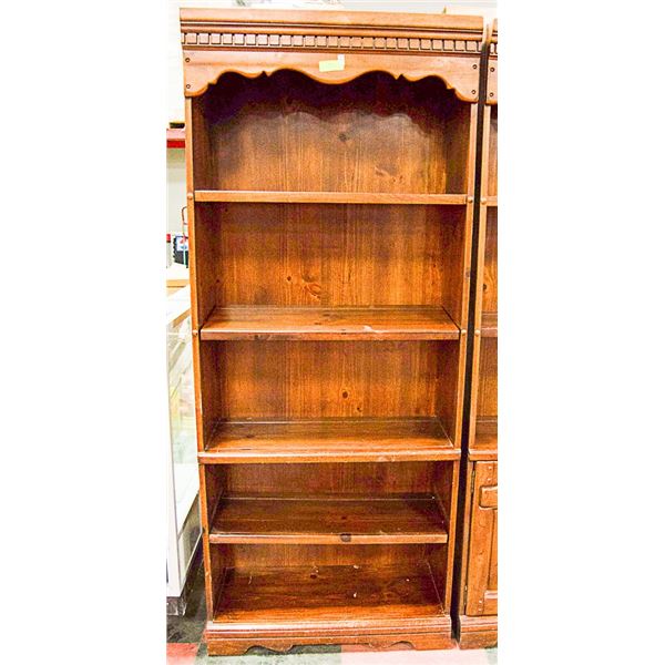 OAK WOOD BOOKSHELF 80" X 33" X 13.5"