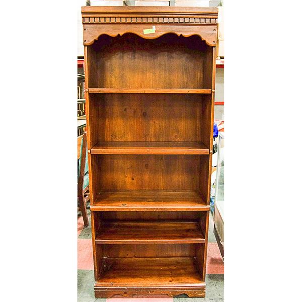 OAK WOOD BOOKSHELF 80" X 33" X 13.5"