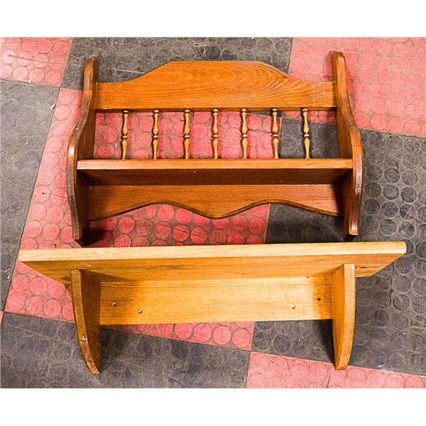 WOOD WALL MOUNT SHELVES- SET OF 2