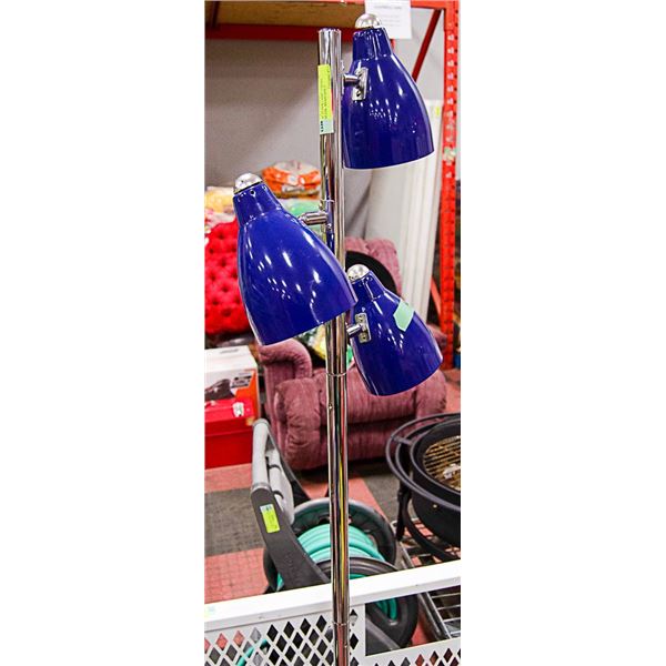 STAINLESS STEEL 3 HEAD 5FT TALL FLOOR LAMP