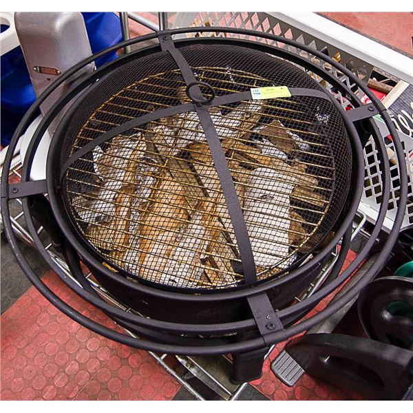 FIRE PIT WITH GRILL - BLACK