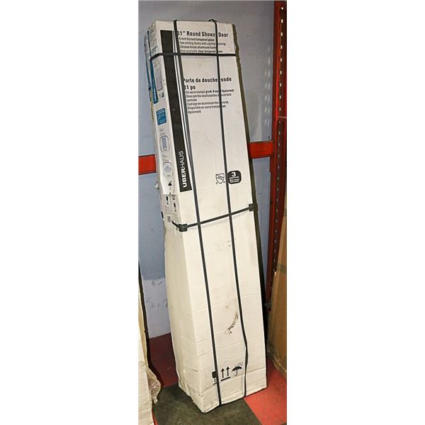 31" ROUND SHOWER DOOR CHROME/FROSTED DOOR