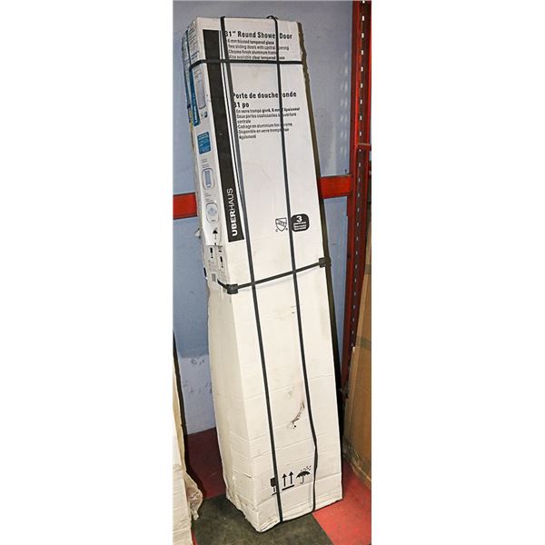 31" ROUND SHOWER DOOR CHROME/FROSTED DOOR