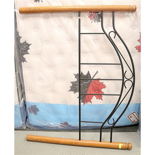 WOOD & METAL DOUBLE HEADBOARD (60"L X 50"H)