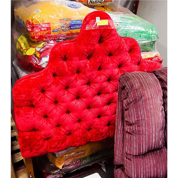 RED VELVET SINGLE HEADBOARD