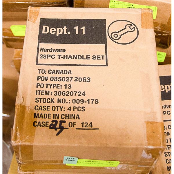 28 PIECE T-HANDLE SCREWDRIVER SET