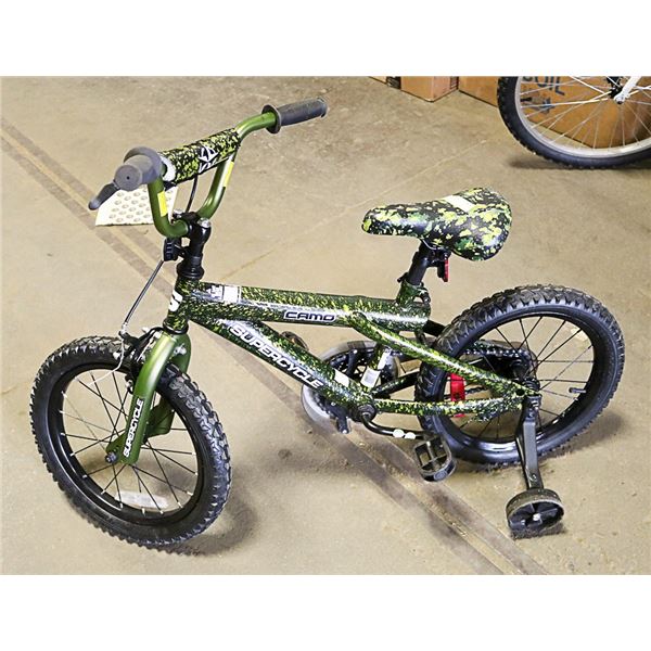 CAMO SUPERCYCLE WITH TRAINING WHEELS BIKE