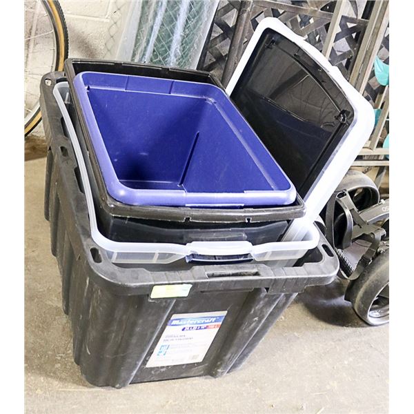 4 x STORAGE CONTAINER BUCKETTS RUBBERMAID & MORE