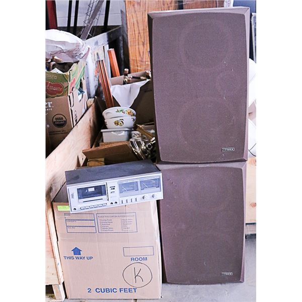 VINTAGE FISHER STEREO SYSTEM- TURNTABLE, SPEAKERS,