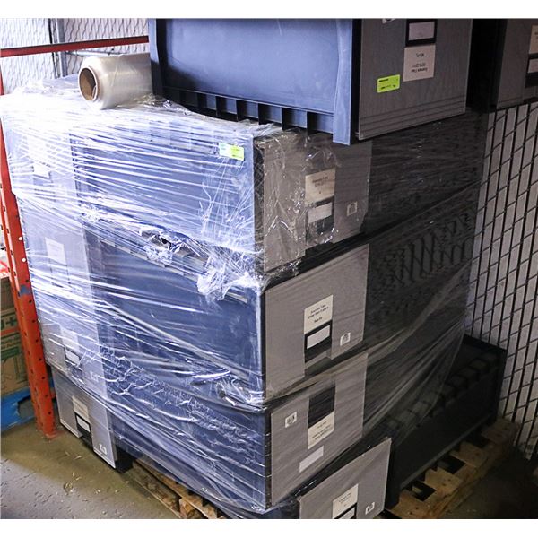 PALLET OF STACKABLE PLASTIC FILERS
