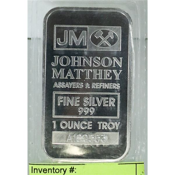 1 TROY OUNCE .999 SILVER BAR