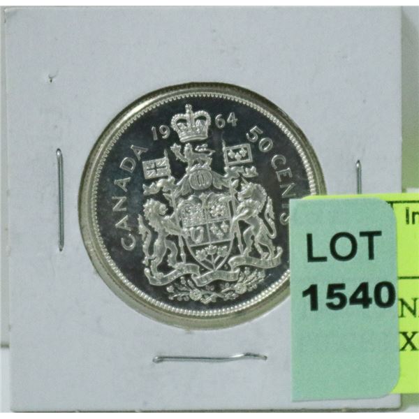 1964 CANADIAN SILVER 50 CENT PIECE EXC